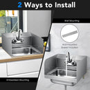 Stainless Steel Sink Wall Mount Hand Washing Sink with Faucet and Side Splash by LJGDeals
