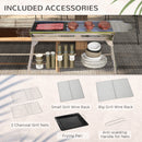 Outsunny Charcoal Grill Stainless Steel Portable Folding BBQ