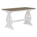 5-Piece Retro Dining Set, Rectangular Wooden Dining Table and 4 Upholstered Chairs for Dining Room and Kitchen (Brown+White)