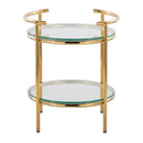 Rhonda - Contemporary / Glam Side Table - Gold / Clear