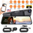 4K Car DVR 12in Dash Cam Camcorder Camera Recorder with 170¡ Angle Loop Recording Motion Detection Night Vision Voice Control APP Control G-sensor