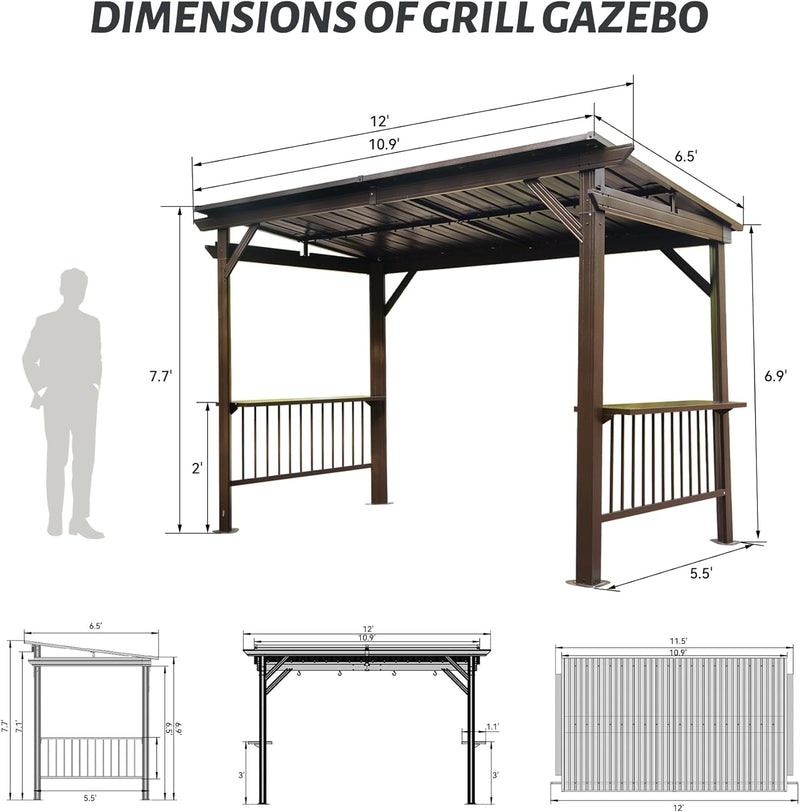6.5x12FT Hardtop Grill Gazebo, photo 8 of 8
