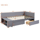 L Shaped Upholstered Platform Bed With Storage And Drawers by Unique Piece Furniture