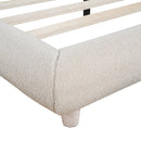 Upholstered Platform Bed With Thick Solid Frame And Stylish Curve-Shaped Design