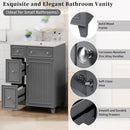Transitional Style Bathroom Vanity Cabinet With Ceramic Sink