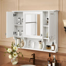 Wall Mounted Bathroom Medicine Wall Cabinet With Mirror & Open Shelves by Unique Piece Furniture