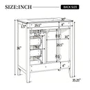 30" White Bathroom Vanity with Ceramic Sink