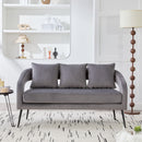 Open Back Loveseat Settee With 3 Pillows by Unique Piece Furniture
