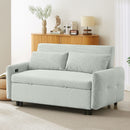 Pull-Out 2 Seat Modern Sleeper Sofa With 2 Throw Pillows And USB Ports by HouseOfZazla