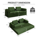 Convertible Sleeper Sofa Bed With Cylindrical Pillow, Fixed Shape Frame by Unique Piece Furniture