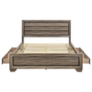 Kauffman Wood California King Storage Panel Bed Washed Taupe