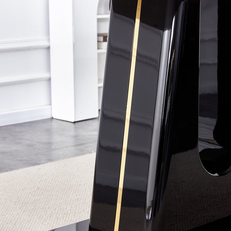 A modern, minimalist, and luxurious dining table with a white imitation marble tabletop and MDF legs with U-shaped brackets. Tables in restaurants and living rooms 63"x35.4"x30 F-U