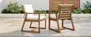 TREXM Patio Dining Chair Set of 2, Wood Outdoor Armchairs with Removable Cushions