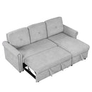 83" Modern Convertible Sleeper Sofa Bed with Storage Chaise,Gray