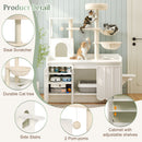 50.6" Cat Tree with Litter Box Enclosure, Sisal Scratching Post & Storage by HouseOfZazla