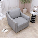 360 Degree Swivel Armchair, Skin Friendly Fabric, Ergonomic Design, Brass Nail Decorative Armchair by Unique Piece Furniture