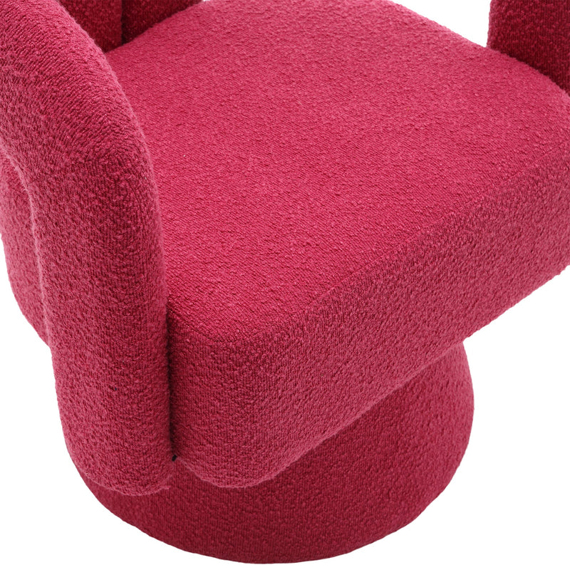 360 Degree Swivel Cuddle Barrel Accent Chairs, Round Armchairs with Wide Upholstered, Fluffy Fabric Chair for Living Room, Bedroom, Office, Waiting Rooms