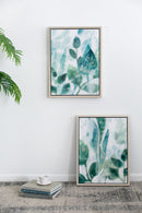 Framed Printed Acrylic Decorative Wall Art, Wall Decor For Living Room (Set of 2) - White / Green by HouseOfZazla