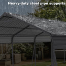 Metal Carport 13 × 26.5 FT with Galvanized Steel Roof