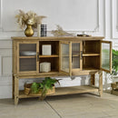 Rectangle Accent Sideboard Cabinet With Storage Shelf, Cabinet For Kitchen - Natural Wood