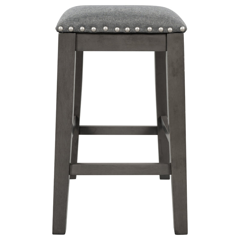 5 Pieces Counter Height Rustic Farmhouse Dining Room Wooden Bar Table Set with 4 stools, Gray