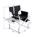 Padded Folding Outdoor Chair With Side Table And Storage Pockets, Lightweight Oversized Directors Chair For Indoor, Outdoor Camping, Picnics And Fishing by HouseOfZazla