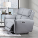 Jeromie - Power Motion Loveseat With USB Port - Gray Synthetic Leather by Unique Piece Furniture
