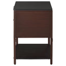 Tova - 2 Drawer Side Table With Shelf - Dark Brown