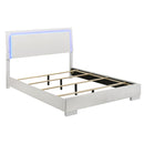 August - 6 Piece Queen Panel Bedroom Set With LED Lighting - White by HouseOfZazla