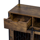 Furniture Style 2 In 1 Pet Friendly Dog Crate Composite Desk Hutch - Rustic Brown by HouseOfZazla