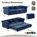 Chesterfield 3-in-1 Pull-Out Sofa Bed, Convertible Sleeper Sofa