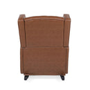 Moss Upholstered Rocking Recliner With Diamond Tufting And Wingback - Light Brown by HouseOfZazla