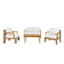 Outdoor 4-Seater Acacia Wood Patio Chat Set, Beige + Natural by HouseOfZazla