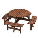 8 Person Wooden Picnic Table Outdoor Camping Dining Table with Seat by HouseOfZazla