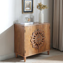 Rustic Hand-Carved Wooden 2-Door Cabinet by HouseOfZazla