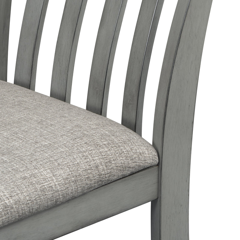 5-piece Counter Height Dining Table Set with Built-in Storage Shelves,Grey