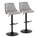 Gianna - Mid Century Modern Adjustable Barstool, Swivel With Rounded T Footrest (Set of 2) by HouseOfZazla