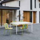 4 Piece Set Of Modern Striped Color- Blocking Single Chairs With Long Table by HouseOfZazla