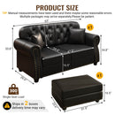 Upholstered Sofa With Nailhead Trim, Rolled Armrests With Ottoman by HouseOfZazla