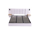 Upholstered Hydraulic Platform Bed With Storage Shelves, Reading Lamps, USB Port