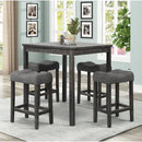 Transitional Counter Dining Set With 4 Tufted Stools by HouseOfZazla