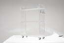 Acrylic Rolling Side Table - 3 Tiers End Table with Lockable Wheels - Small Clear Table for Living Room