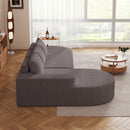 Modern Curved Sofa, L-Shaped Modular Sectional Set With 3 Pillows by HouseOfZazla
