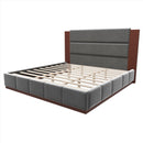 Modern Upholstered Platform Bed With Extended Headboard by HouseOfZazla