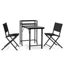 3 Piece Patio Bistro Set, Patio Set Of Foldable Patio Table And Chairs, Outdoor Patio Furniture Sets - Black by HouseOfZazla