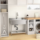 Stainless Steel Freestanding Utility Sink with Pull-Out Faucet by HouseOfZazla