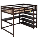 Loft Bed With Storage Shelves And Under Bed Desk by HouseOfZazla