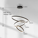 Modern 3 Rings Chandelier with Remote Control