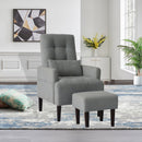 Living Room Sofa Single Chair And Ottoman, Modern Multi-Function Fabric Living Room Sofa Lounge Chair Bed And Stool. Soft Leisure Single Chair Adjustable Into 5 Angles With Sofa Bed by HouseOfZazla