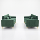 Emerald Green Velvet 2-Piece Sofa Set